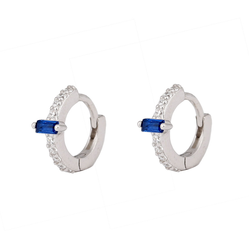 Lemon Story Grace Medi Hoops Blue Sterling Sølv øreringe