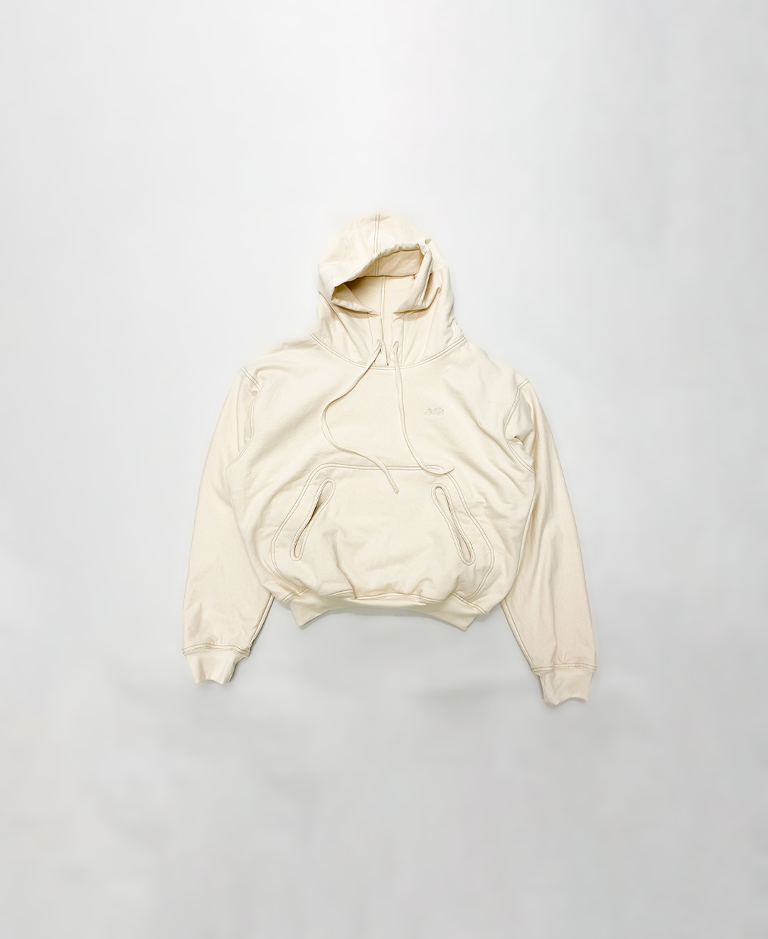 Lyto White Double Layered Hoodie - 3638