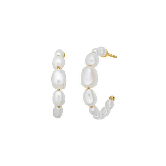Aura Pearl Hoops Forgyldt Sølv øreringe Fra Bybiehl Med Ferskvandsperler