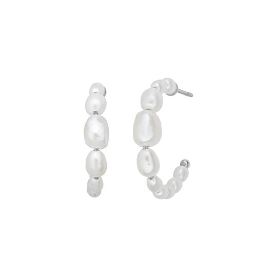 Aura Pearl Hoops Sterling Sølv øreringe Fra Bybiehl Med Ferskvandsperler