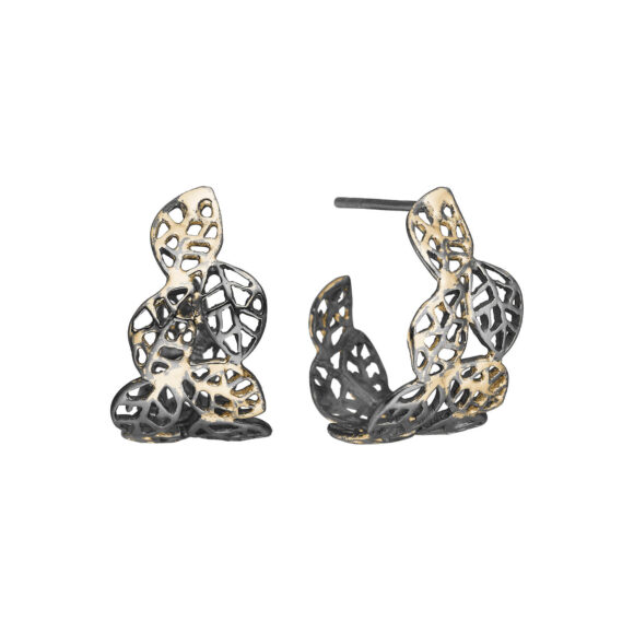 Autumn Leaves Sterling Sølv øreringe Fra   Birdie Med 18 Karat Guld