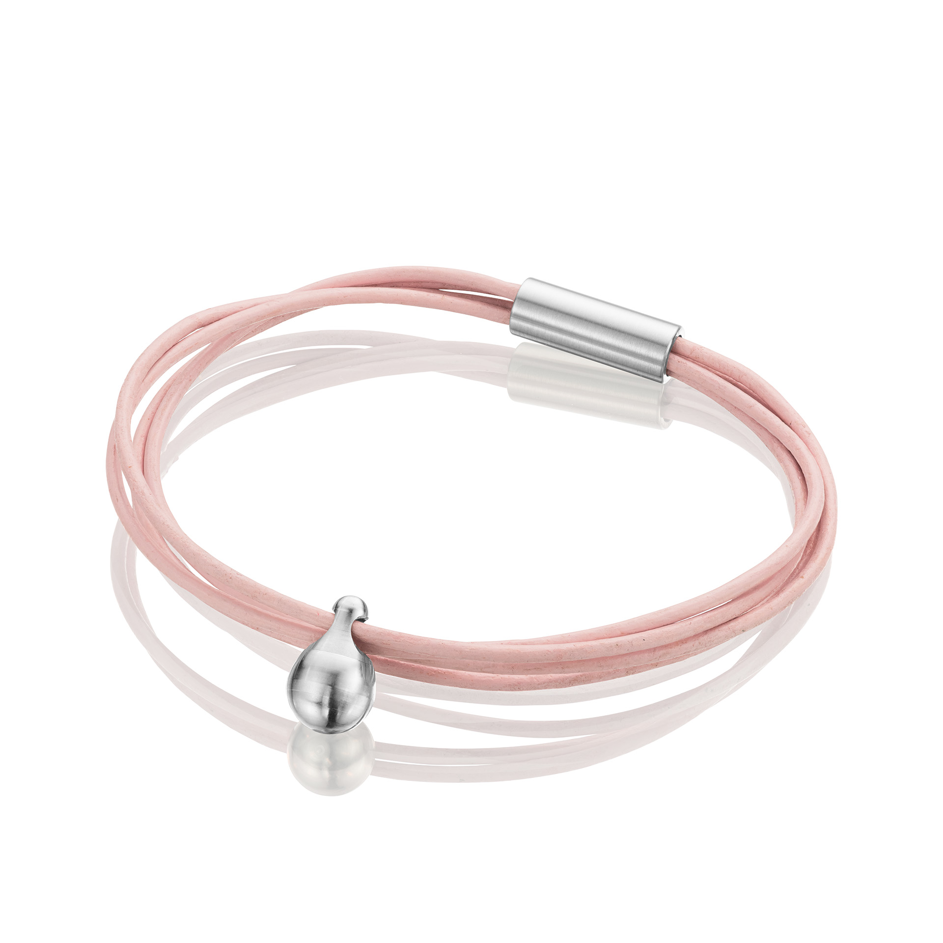 Askesmykke  Armbånd M Charm  Pink Læder