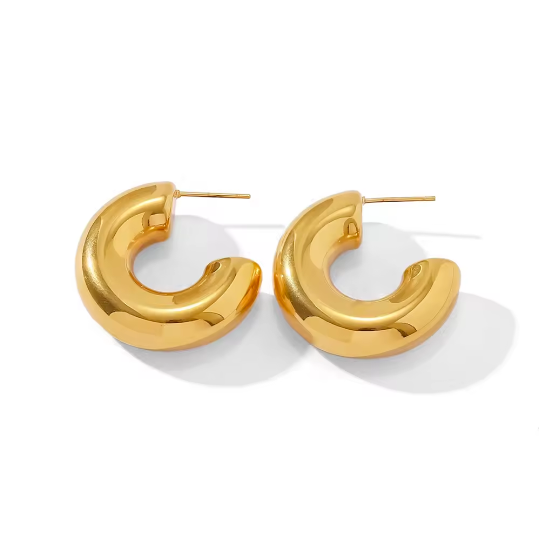 Chunky Hoops 18k Forgyldt