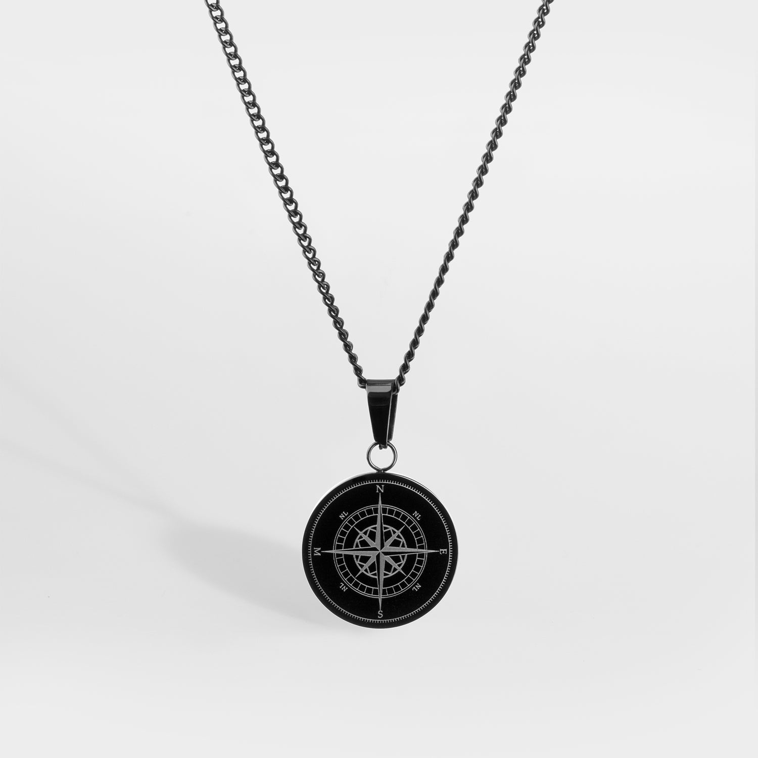 Compass Halskæde - Sort - 60 Cm - Herre - Northern Legacy