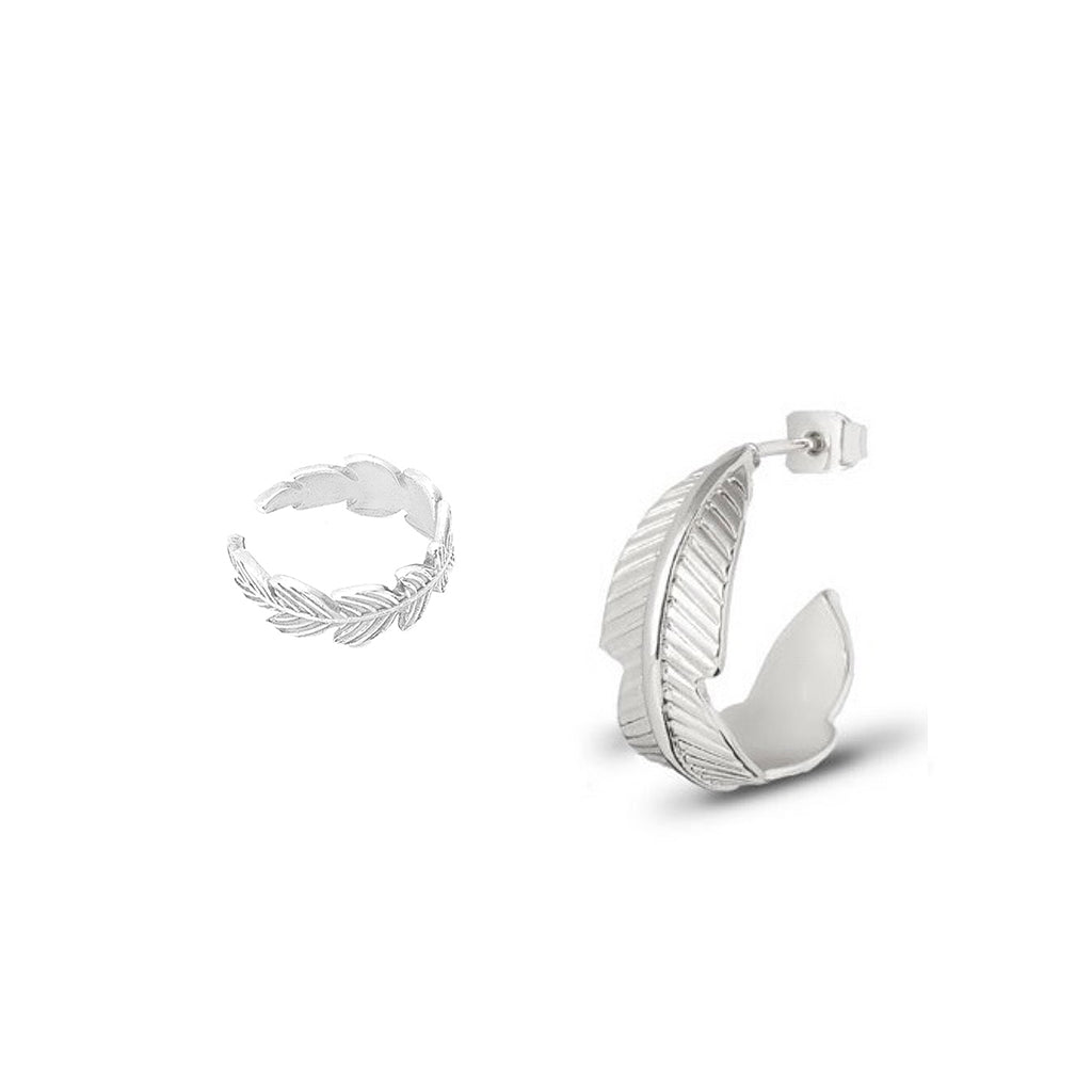 Doublefeather øreringe  Earcuffs - 2 Pak - Sterling Sølv  Forsølvet - Spar 59 Kr