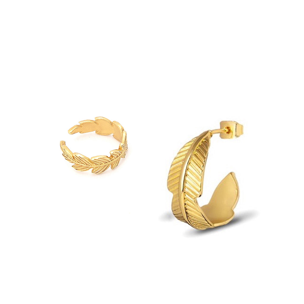 Doublefeather øreringe  Earcuffs - 2 Pak - Forgyldt - Spar 49 Kr