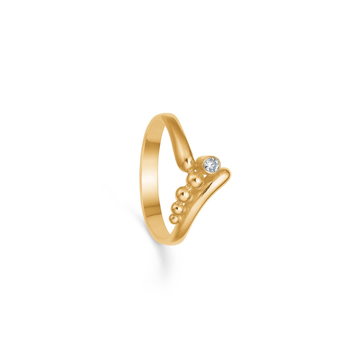 Karat Guld Ring Fra Randers Sølv Med Brillant   05 Carat