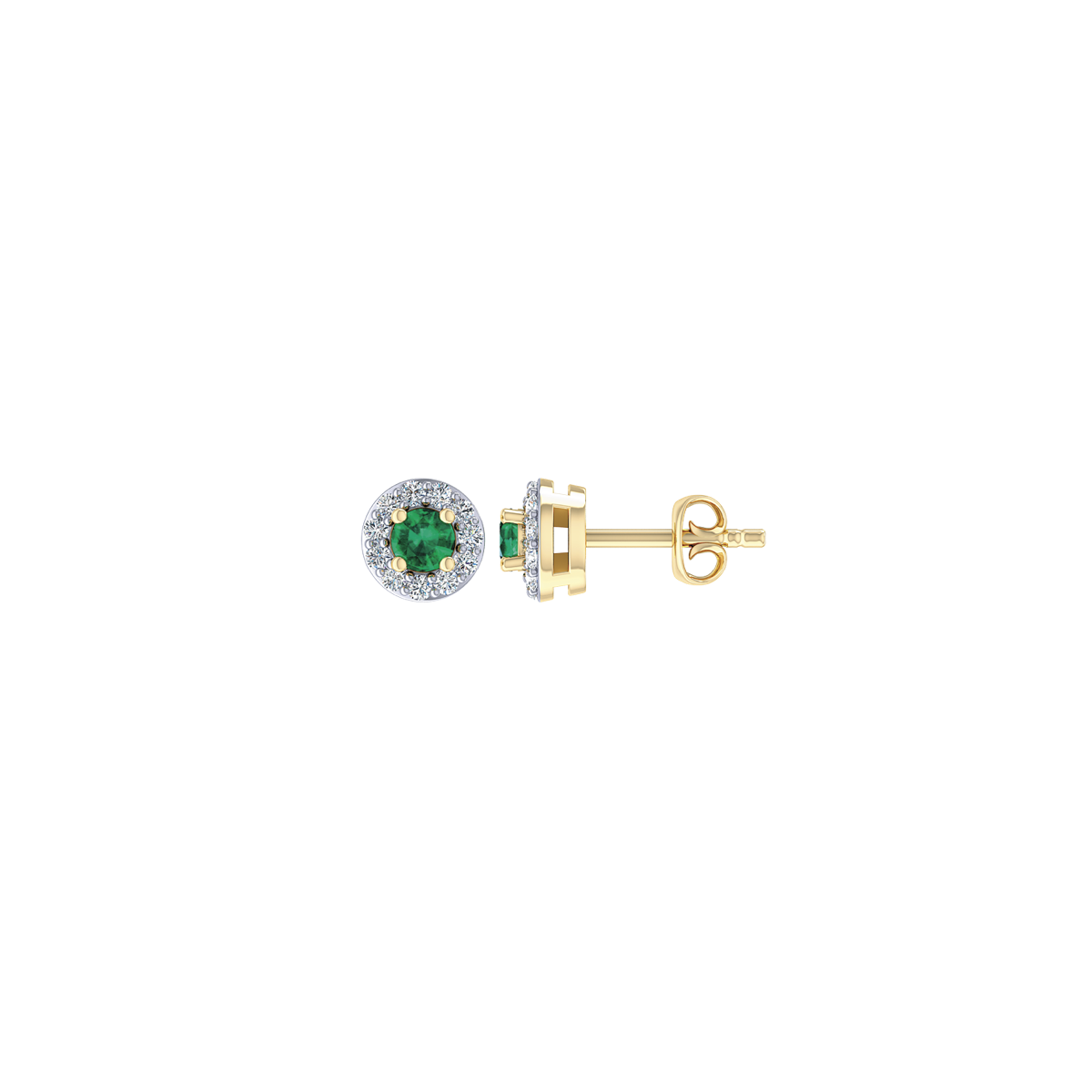 14 Karat Guld ørestikker Fra Støvring Design Med Smaragd   Brillanter   11 Carat