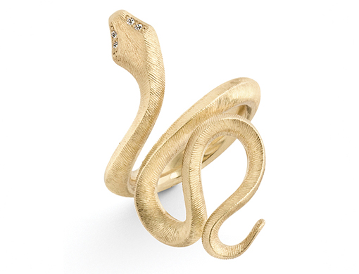 Ole Lynggaard 18 Kt Snake Ring - A2673-401 4 Bril Ialt 002 Ct 57