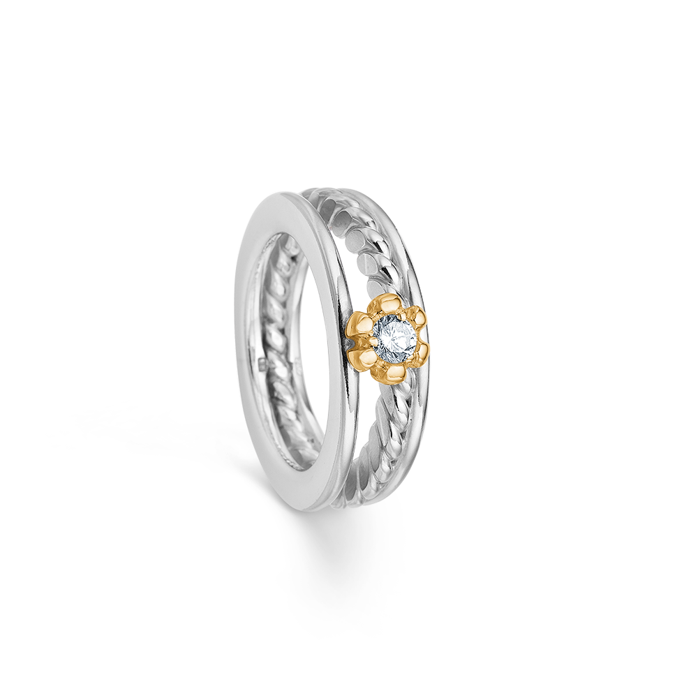 Randers Sølv Blomst Ring   Sterling Sølv Rs117738z