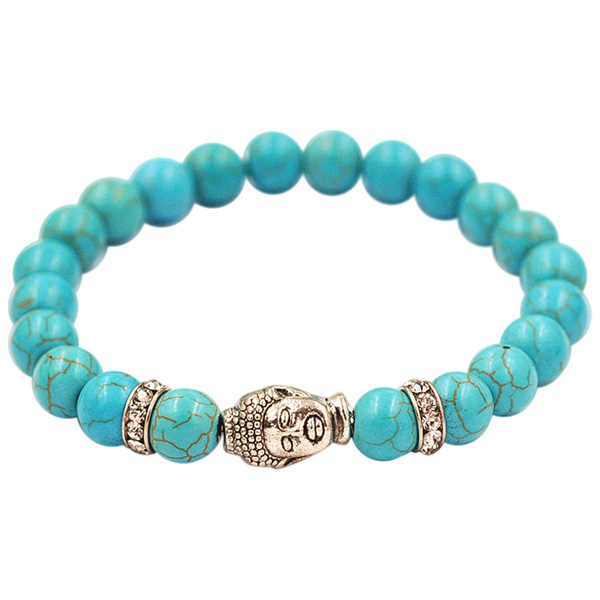 Buddha Armbånd - Lykkearmbånd - Blå Turkis