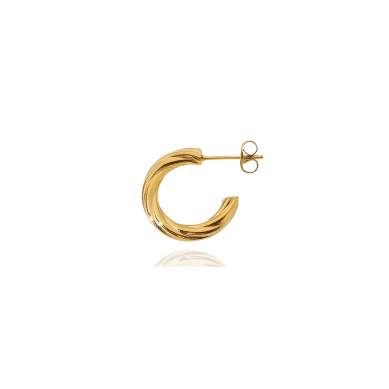 Single Twist ørering 18k Forgyldt
