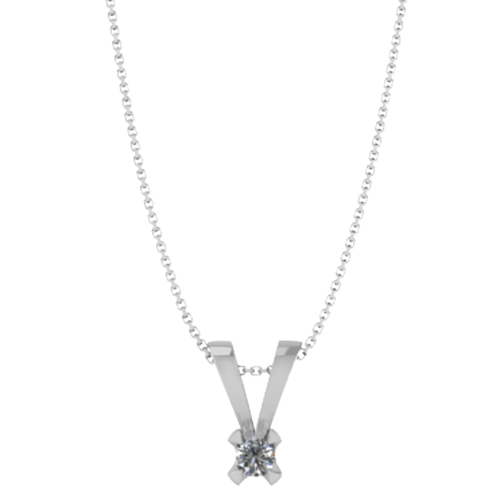 14 Karat Hvidguld Vedhæng Med Brillant - Eksklusivt Design