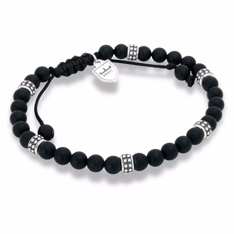 Sterling Sølv Herrearmbånd Fra   Billgren Med Onyx