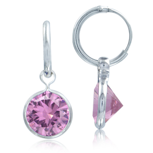 øreringe Med Pink Zirkonia - Pr Par
