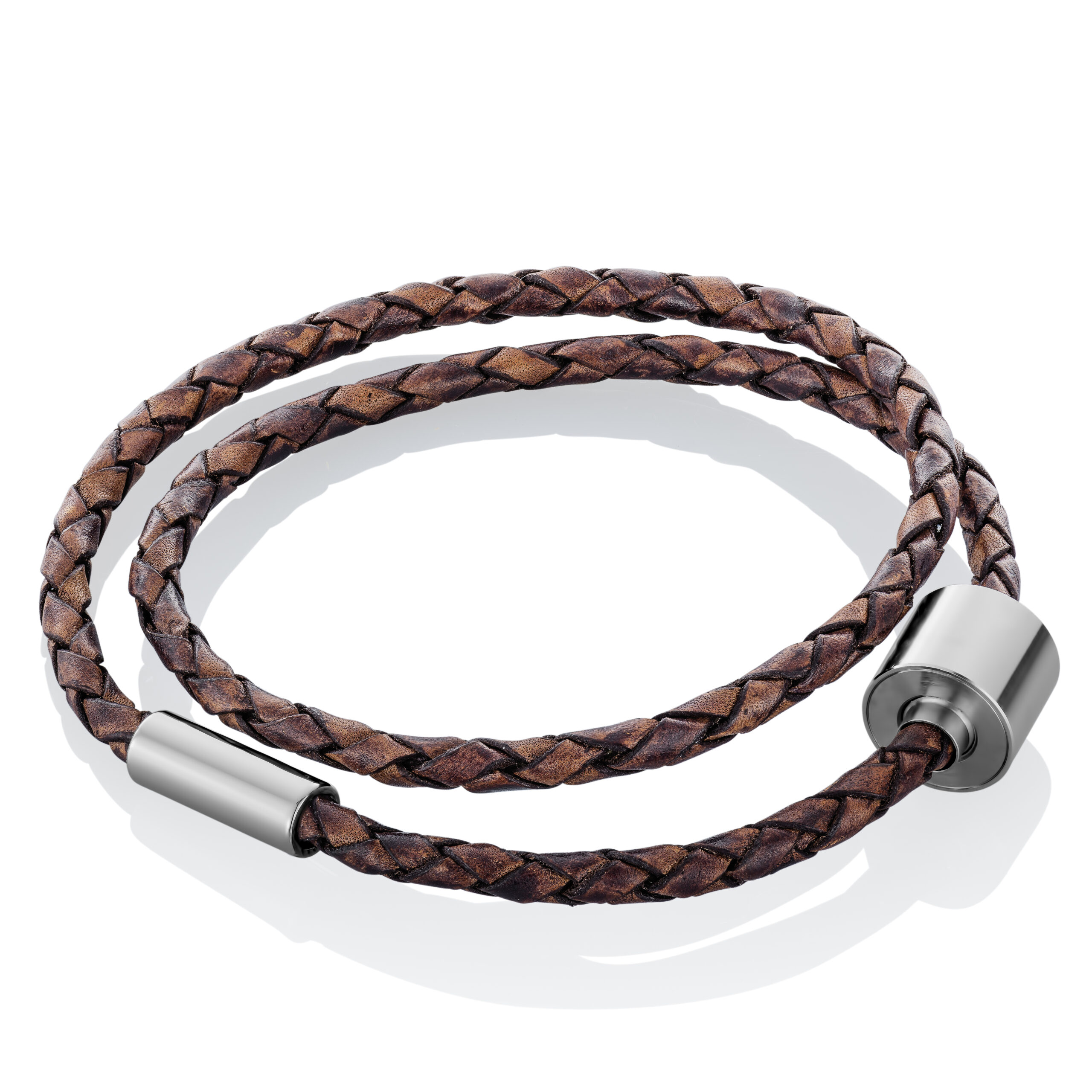 Askesmykke  Armbånd M Beholder  Flettet Brun Læder