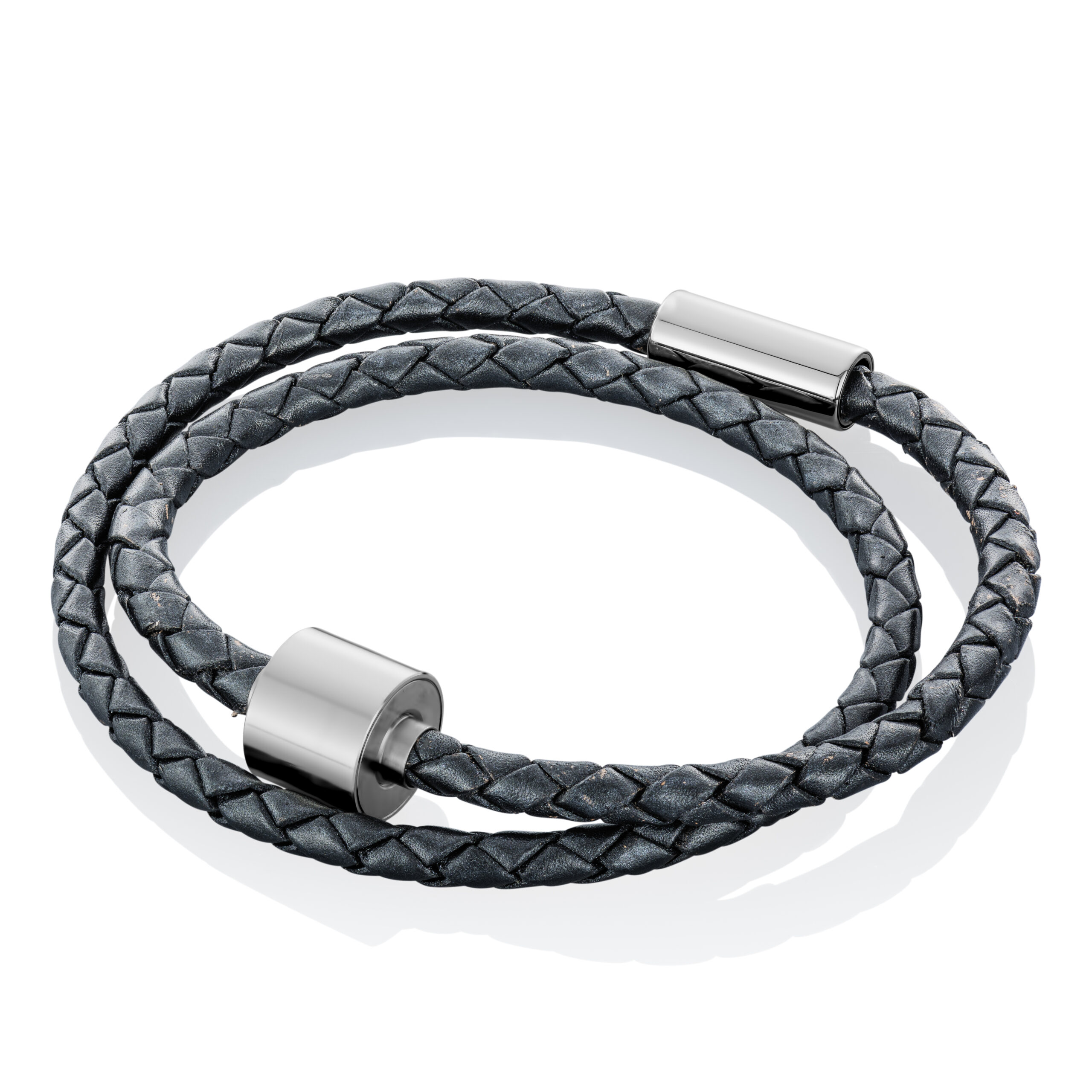 Askesmykke  Armbånd M Beholder  Flettet Sort Læder