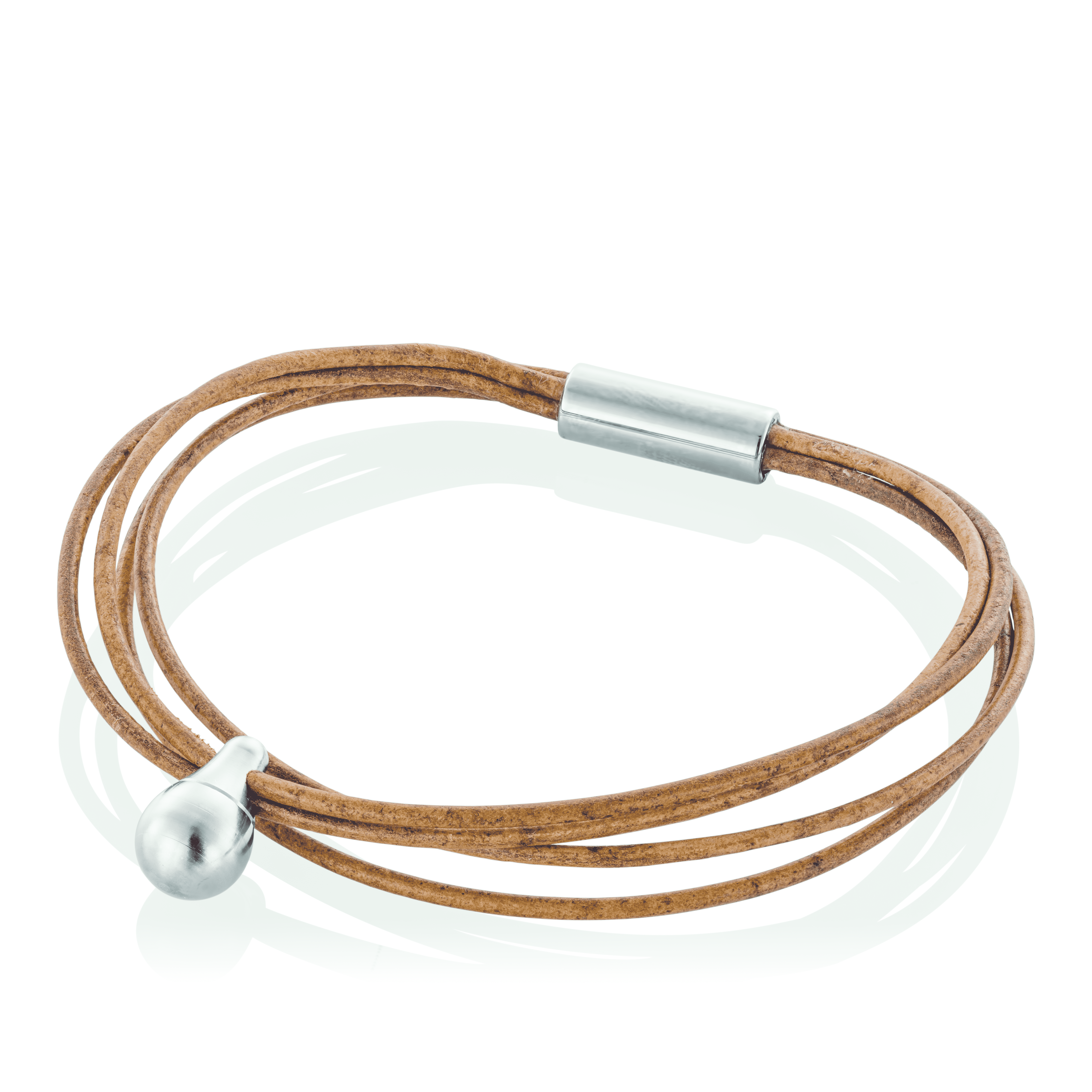Askesmykke  Armbånd M Charm  Cognac Læder