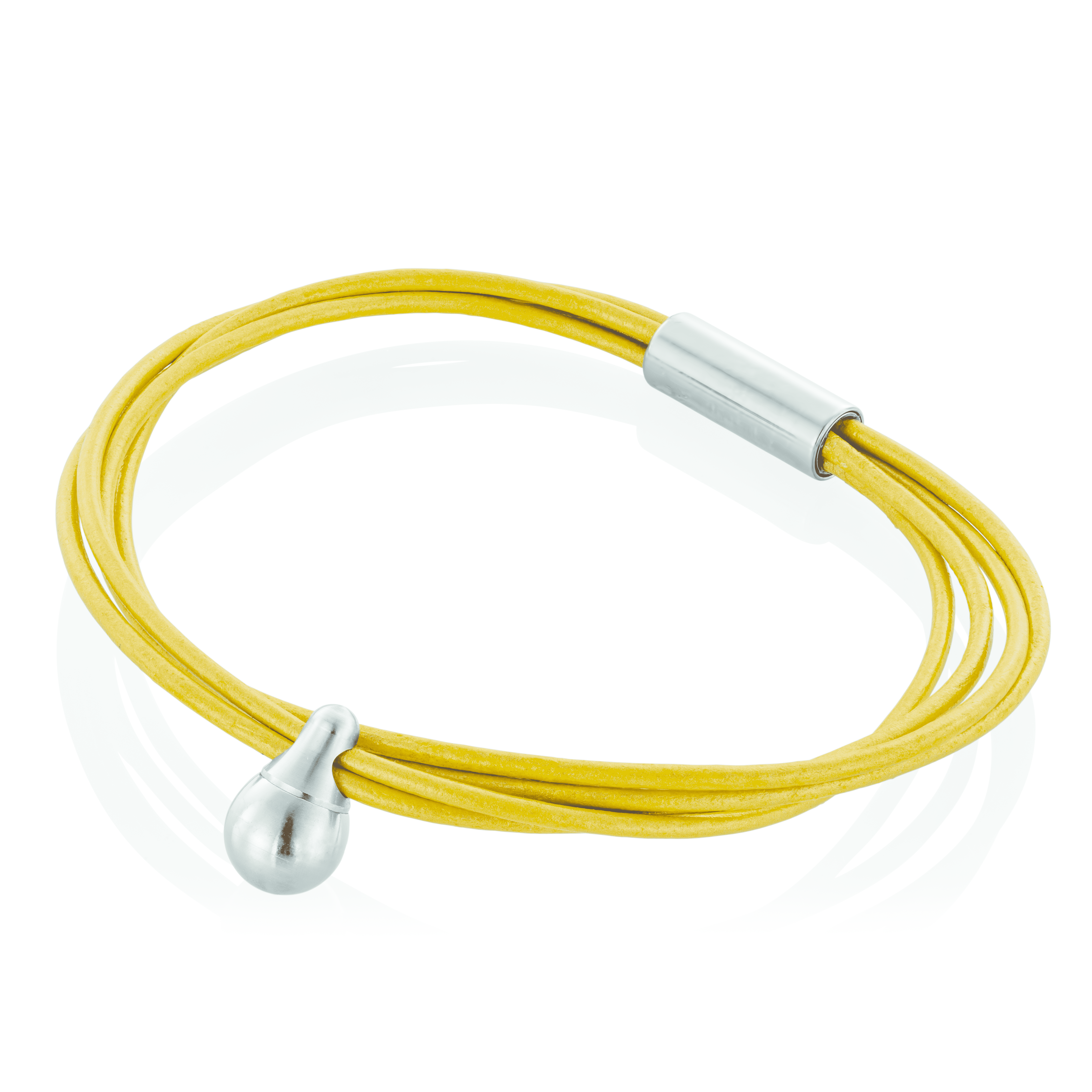 Askesmykke  Armbånd M Charm  Gul Læder