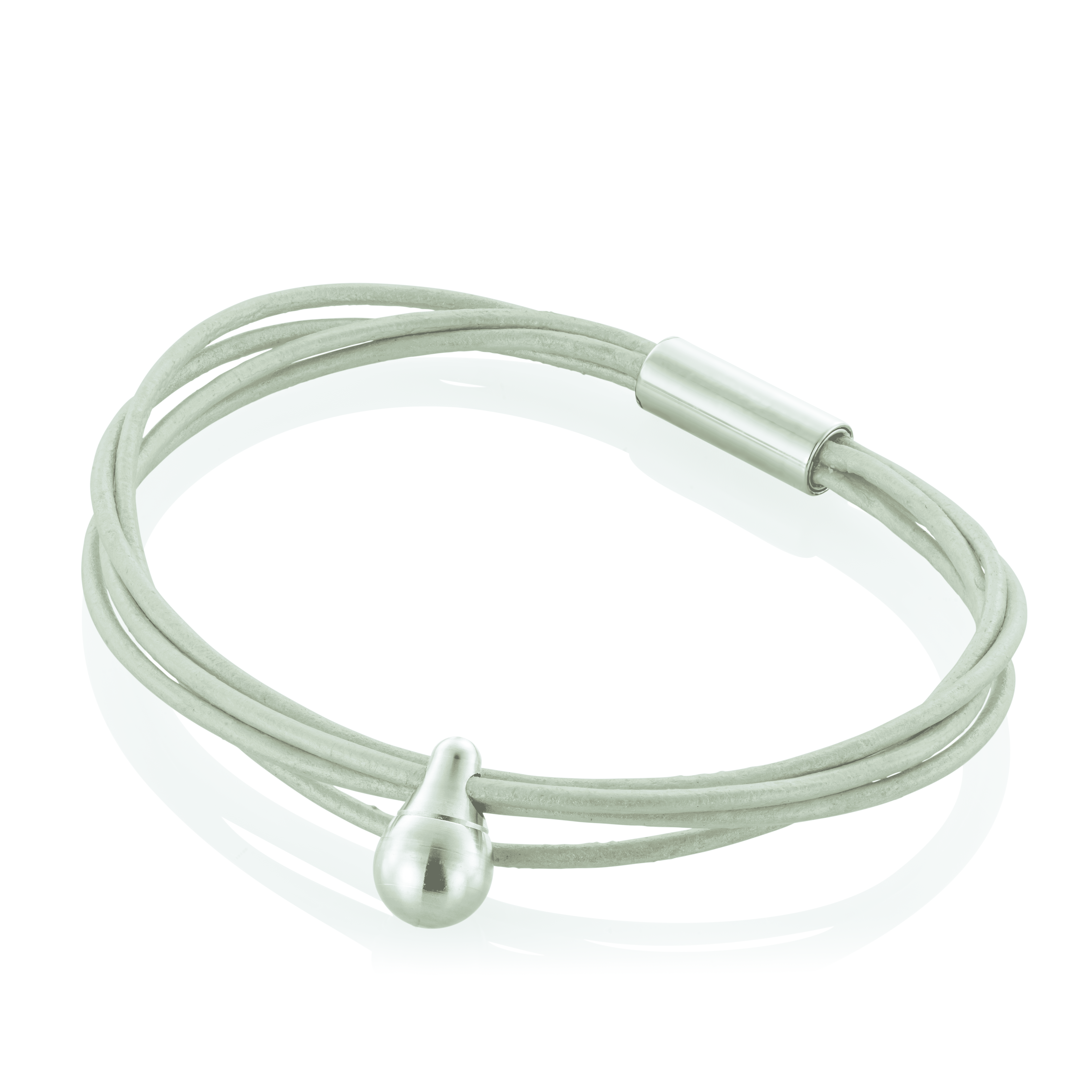 Askesmykke  Armbånd M Charm  Perlefarvet Læder