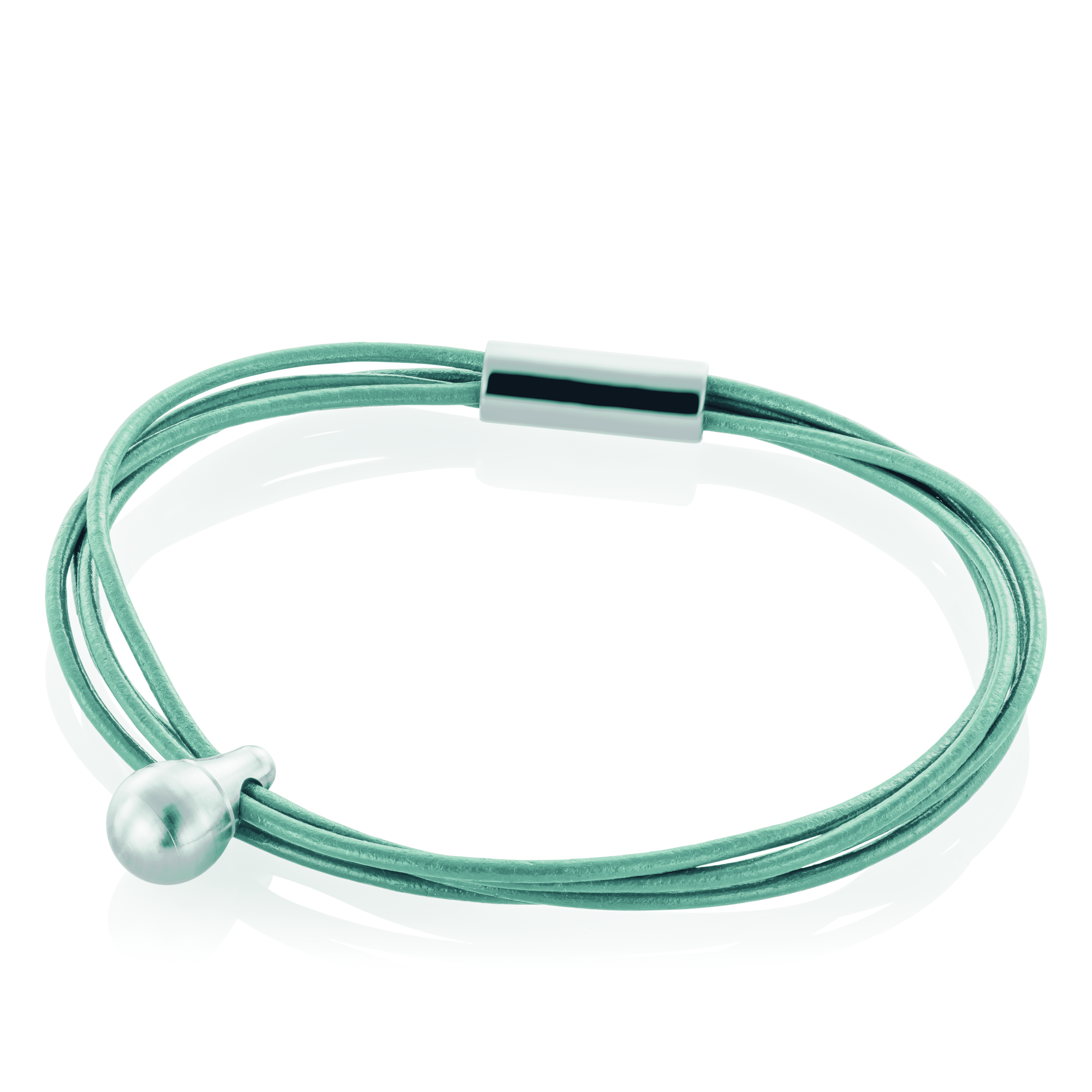 Askesmykke  Armbånd M Charm  Petroleum Læder
