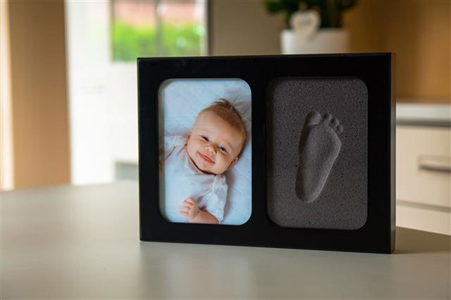 Babyaftryk Deluxe Sort Ramme