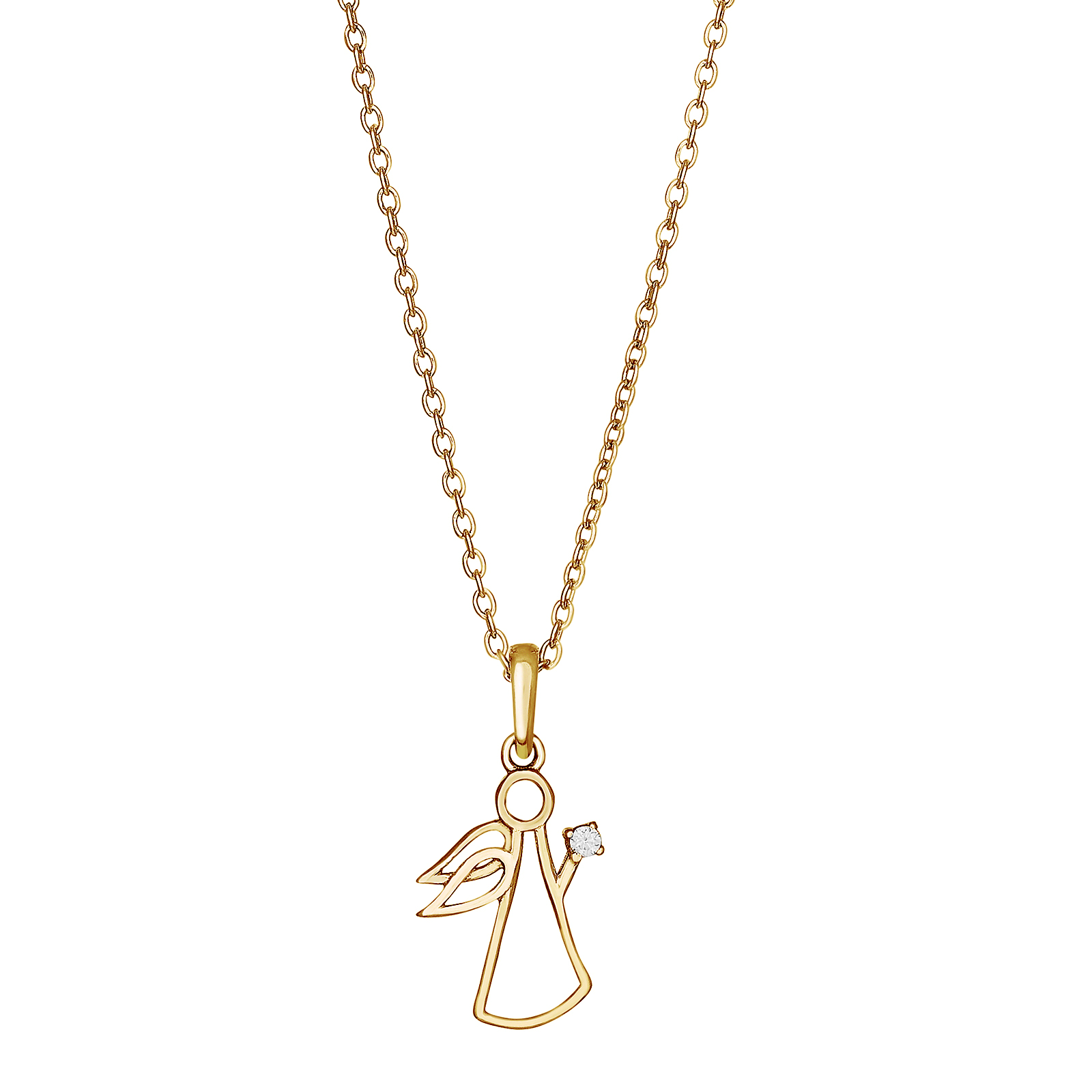Nordahl Jewellery Guld Engel Halskæde Med Zirkon