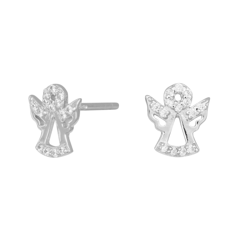 Nordahl Jewellery Engel øreringe - Rhodineret Sølv M Zirkon - 316 179