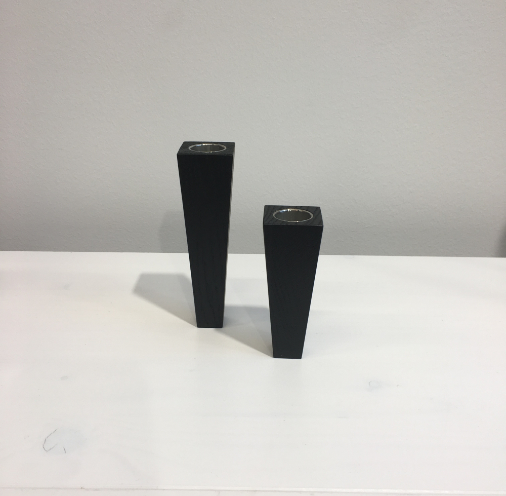 Lind Dna - Lysestager Cone Med Magnet - Sort Sæt