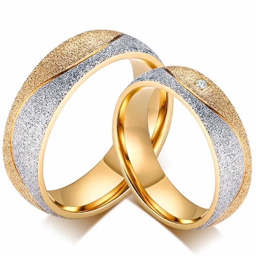 Brusch Forgyldt Ring Til Forlovelse Eller Vielse Fra Promiz