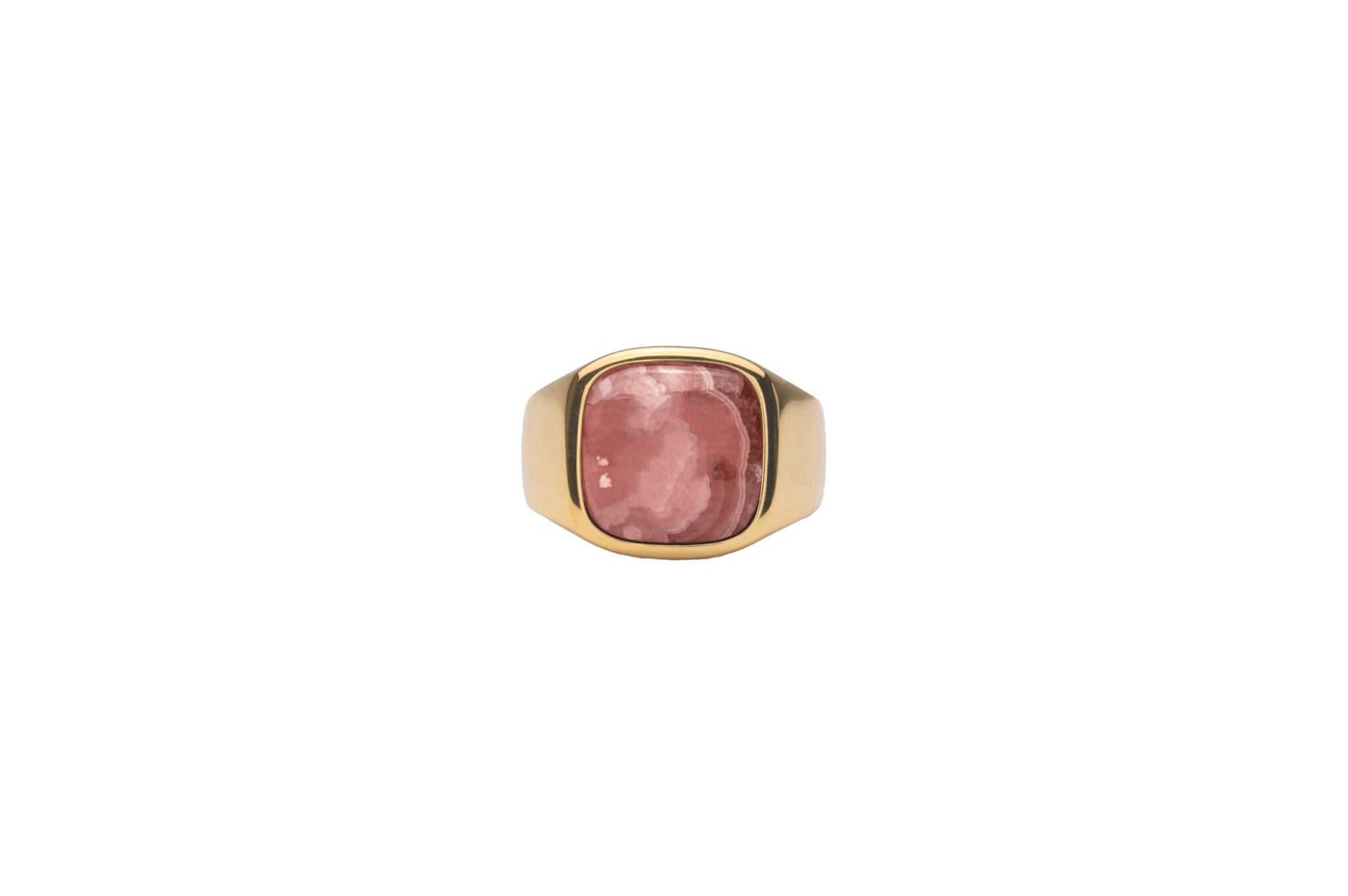 Ix Cushion Signet Ring Rhodocrosite
