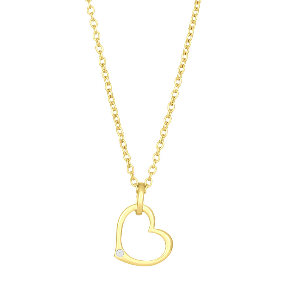 Nordahl Jewellery 14kt Guld Hjerte Halskæde Med Diamant