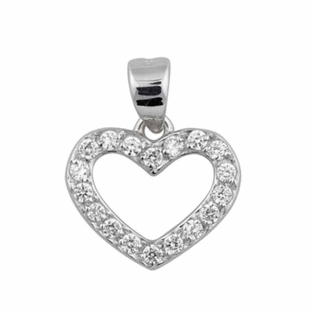 Nordahl Jewellery åbent Hjerte Vedhæng I Hvidguld M Zirkon - 282 018cz4