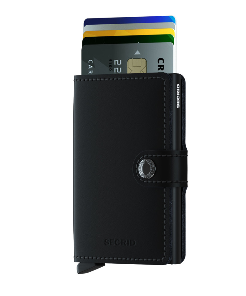 Secrid Kortholder Med Læder - Sort Mat Mini Wallet