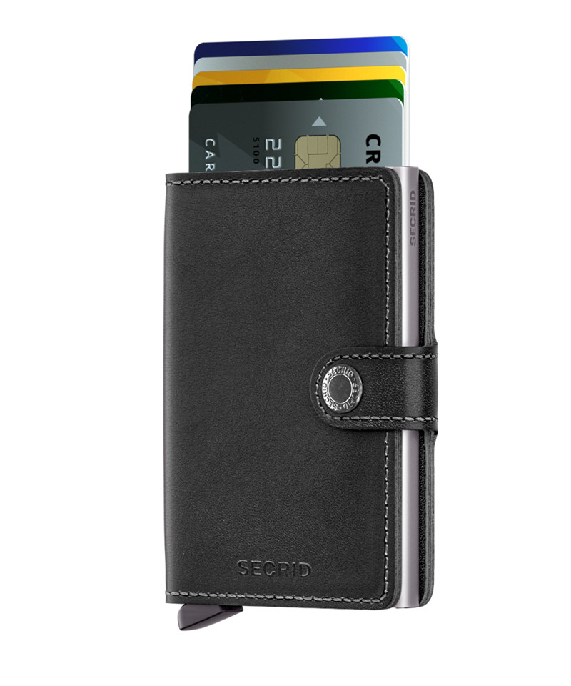 Secrid Kortholder Med Læder - Sort Mini Wallet