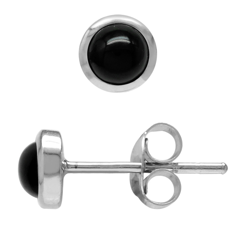 ørestikker Med Sort Onyx - ø4mm - Pr Par
