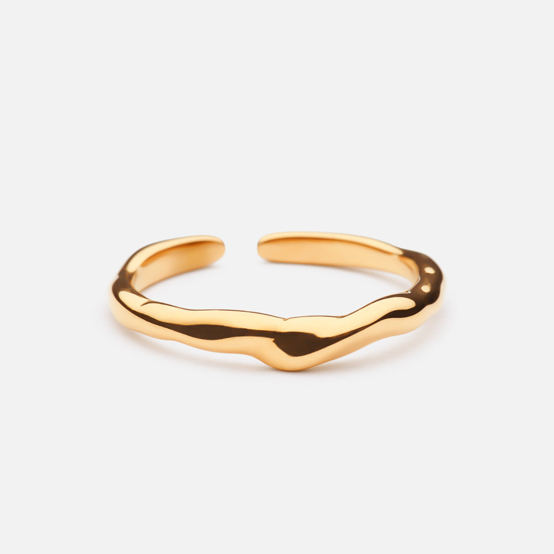 Curve Ring Justerbar 18k Guldbelagt