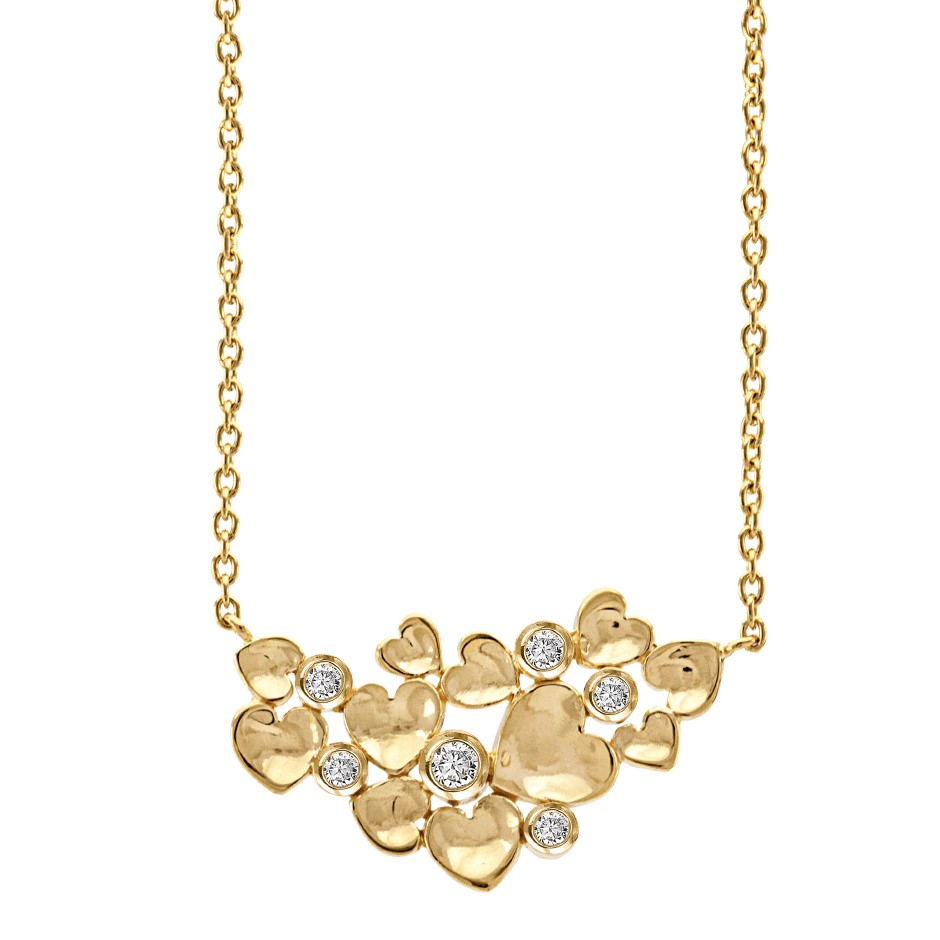 Rabinovich - Forgyldt Halskæde Med Hjerter - Random Hearts