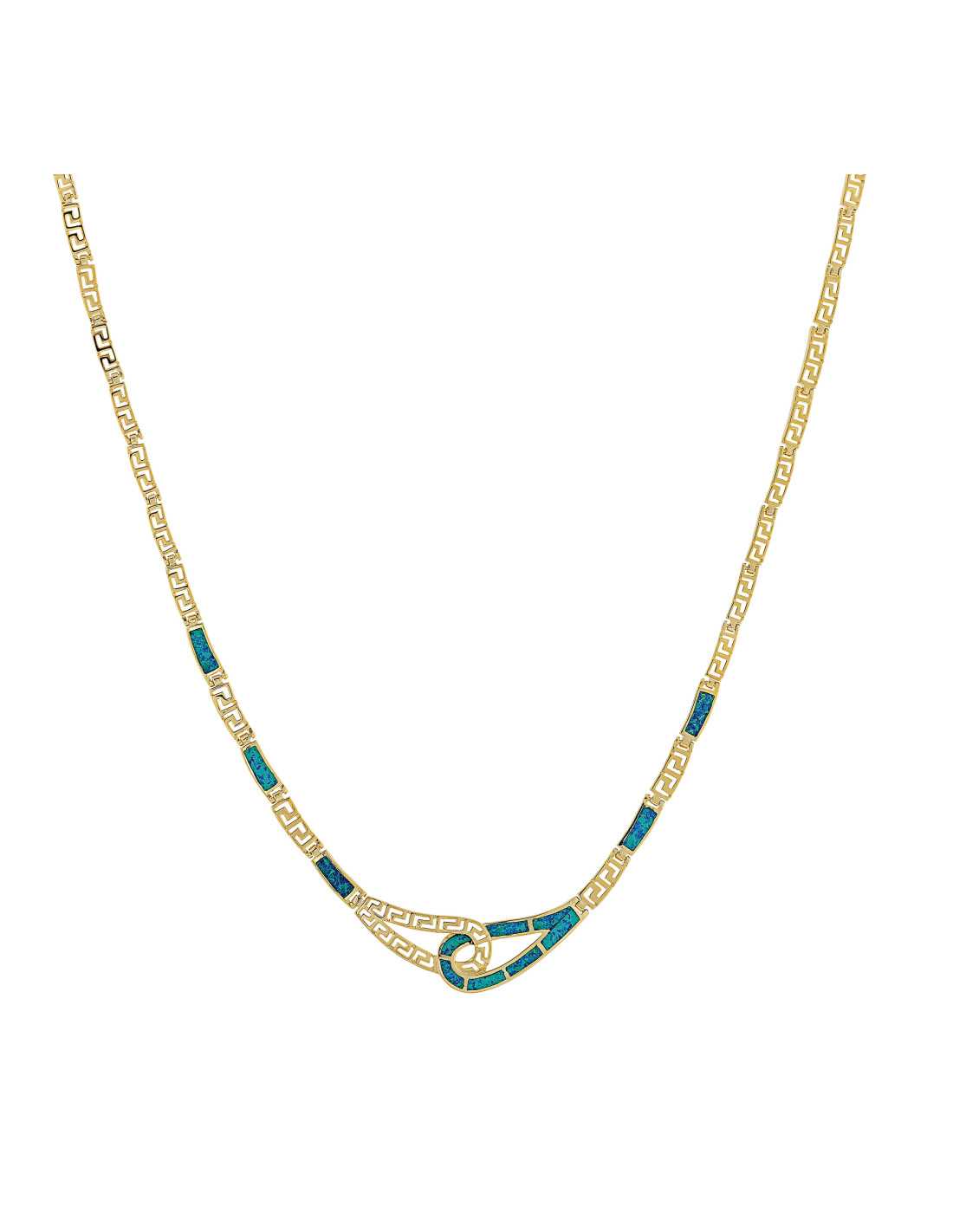 Artemis - Opal Halskæde Med Blå Opal Sten 925 Sterling Sølv  Guldbelægning